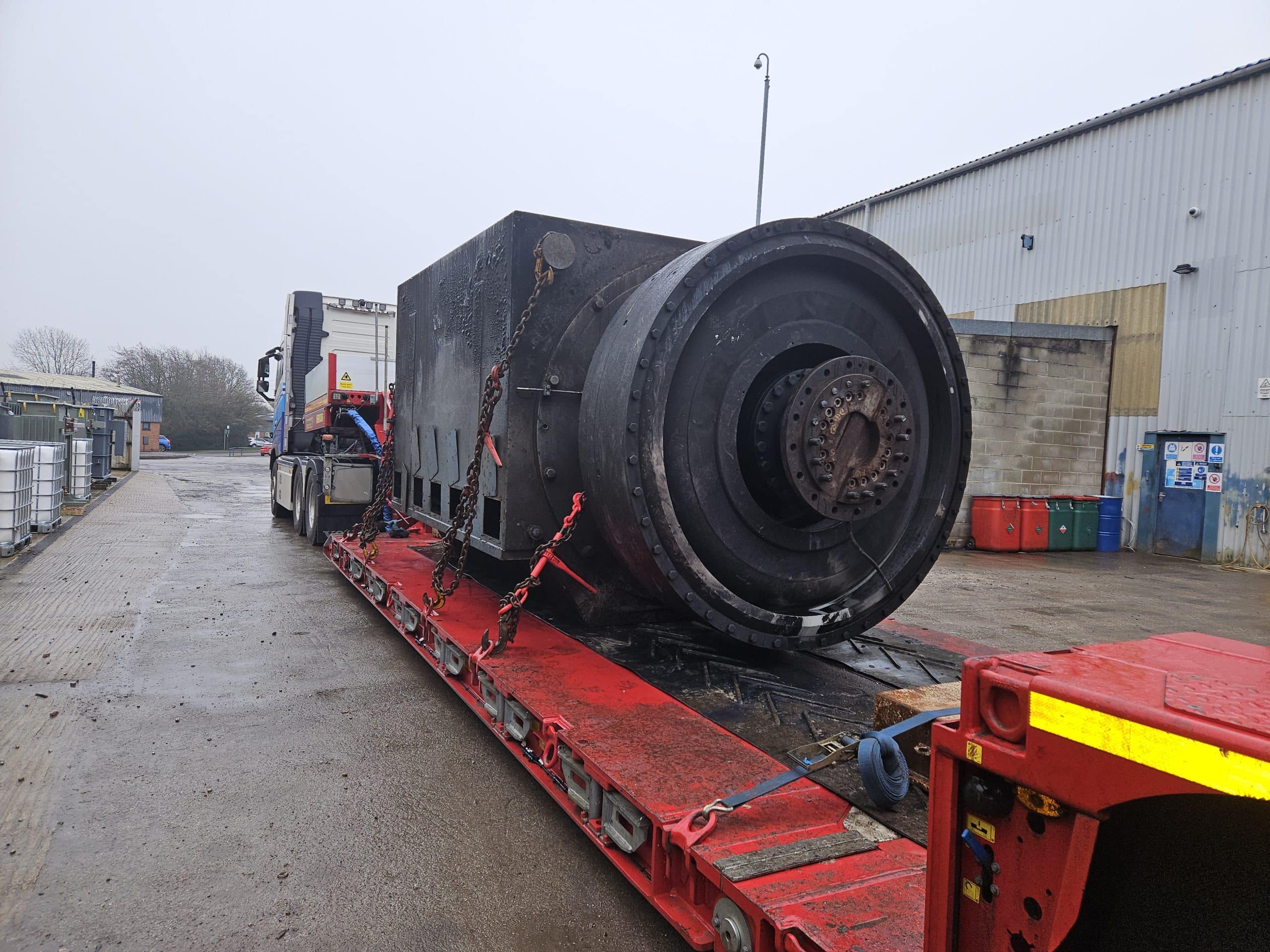Motor arriving at Bowers Electricals for motor overhaul.